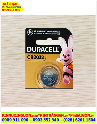 Duracell CR2032, DL2032 _Pin 3v Lithium Duracell CR2032, DL2032 chính hãng (MẪU MỚI)